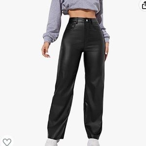 Flare leather pants